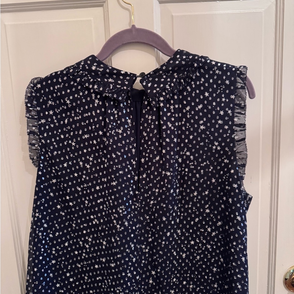 Kate Spade Navy Top with Silver Accents